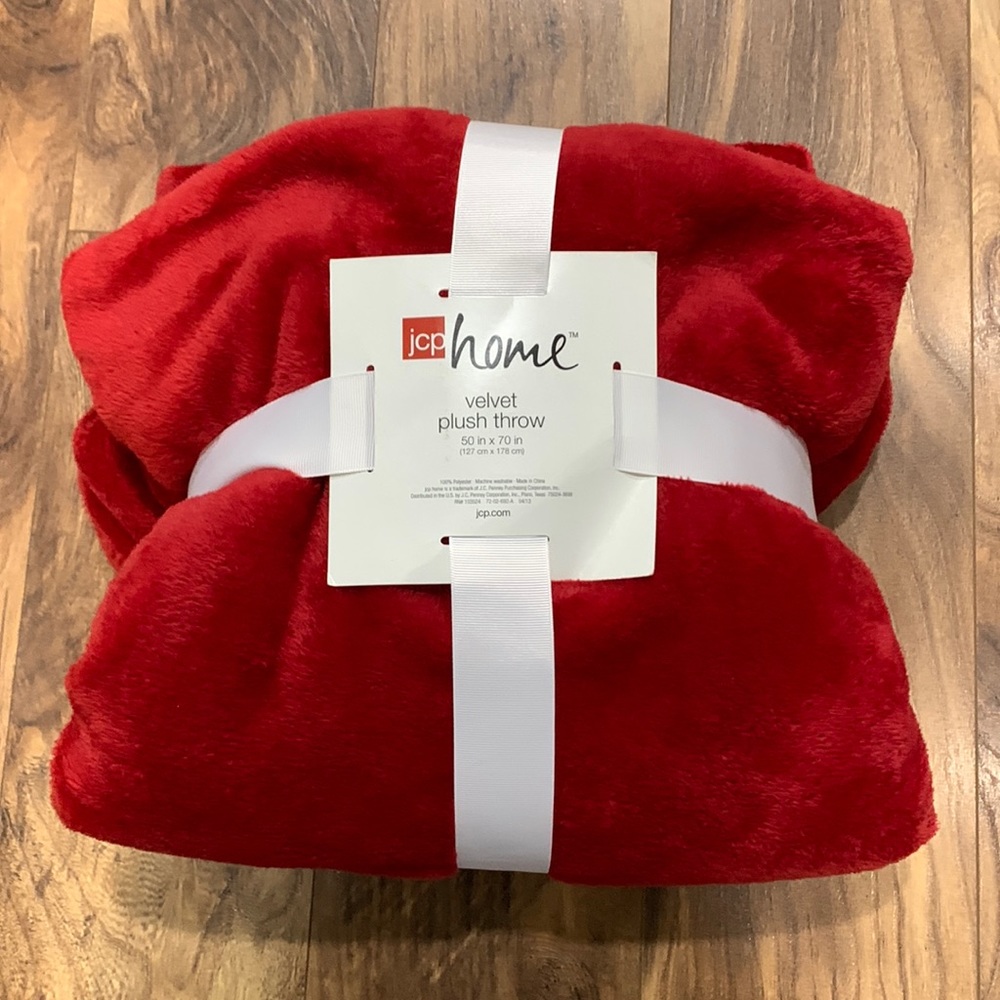 jcpenney Home Velvet Plush Throw Red